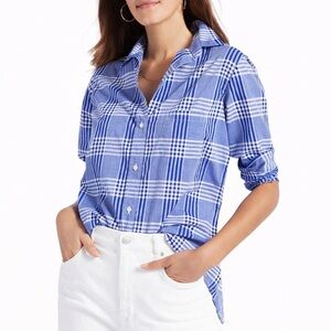 Grayson‎ 2/S The Hero Shirt Womens Allison Blue Plaid Button Up Long Sleeve